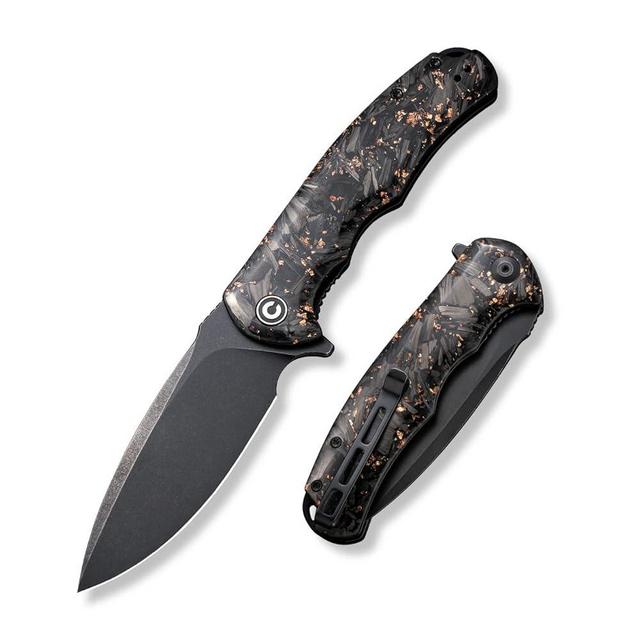 CIVIVI Folding Pocket Knife- Praxis Flipper Liner Lock Knife, 3.75" Black Stonewashed Blade, Reversible Clip for EDC Outdoor Use C803I