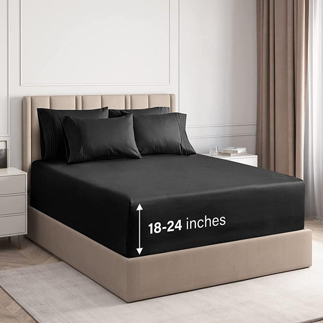 Extra Deep Pocket Sheets - 6 Piece Sheet Set - Cal King Size Sheets Deep Pocket - Extra Deep Bed Sheets - Deep California King Fitted Sheet Set - Super and Ultra Deep Sheets - for Extra Deep Mattress