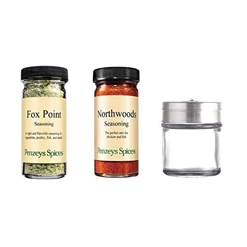 Fox Point Seasoning By Penzeys Spices 1.4 oz 1/2 cup jar, Northwoods Seasoning By Penzeys Spices 2.4 oz 1/2 cup jar. Spices & Spice shaker. Spice Set.