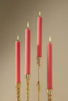 Fluted Taper Candles, Set of 4