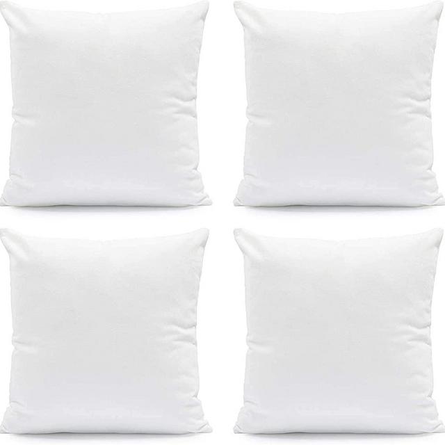 Hannah Linen Throw Pillows - 18 x 18 Pillow Insert Set of 4 - Throw Pillows for Couch & Bed - Soft & Comfortable Square Pillows - Indoor/Outdoor Decorative Cushion