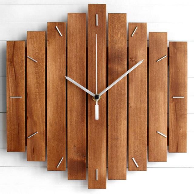Component Wooden Wall Clock 12" - The ROMB - Industrial Modern Home or Office Decor, Housewarming Gift