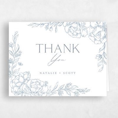 Blue Spring Wedding Thank You - Armoise Landscape