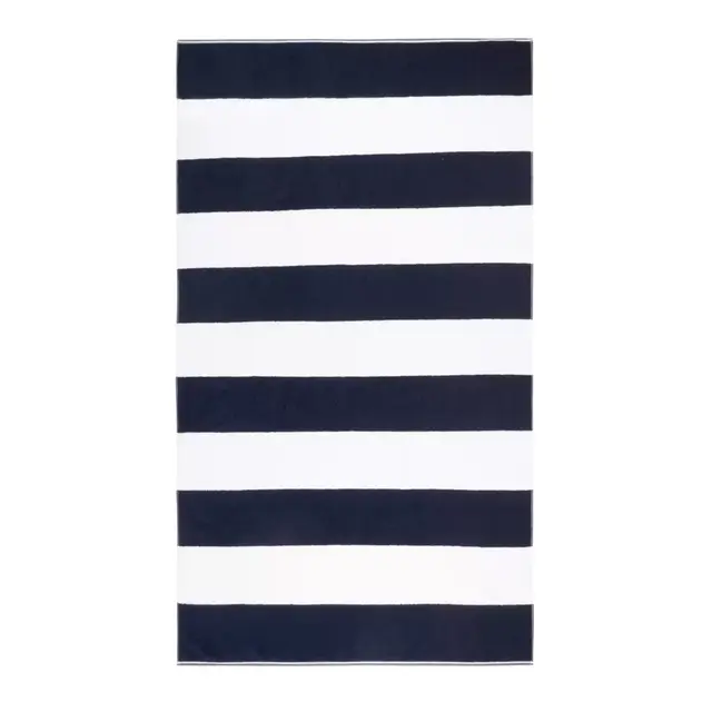 Caro Home Cabana Stripe Beach Towel in Navy