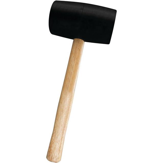 Performance Tool 1466 Durable Hard Rubber Head Mallet with Ergonomic Wood Handle for Woodworking, Construction and DIY Projects