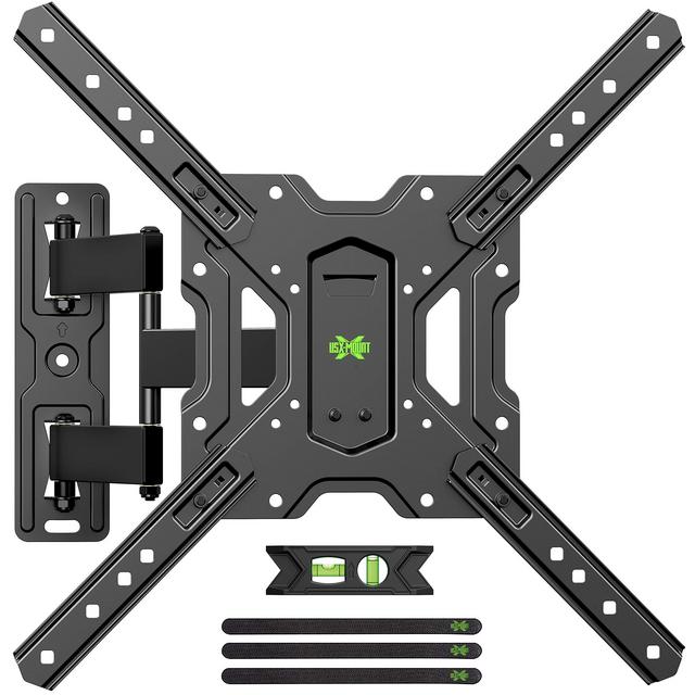 USX MOUNT Full Motion TV Mount for Most 26-55 Inch TVs, TV Wall Mount with Swivel Tilt Extend, Monitor Wall Mount TV Mounts Perfect Center Design，Up to VESA 400x400mm and 77lbs