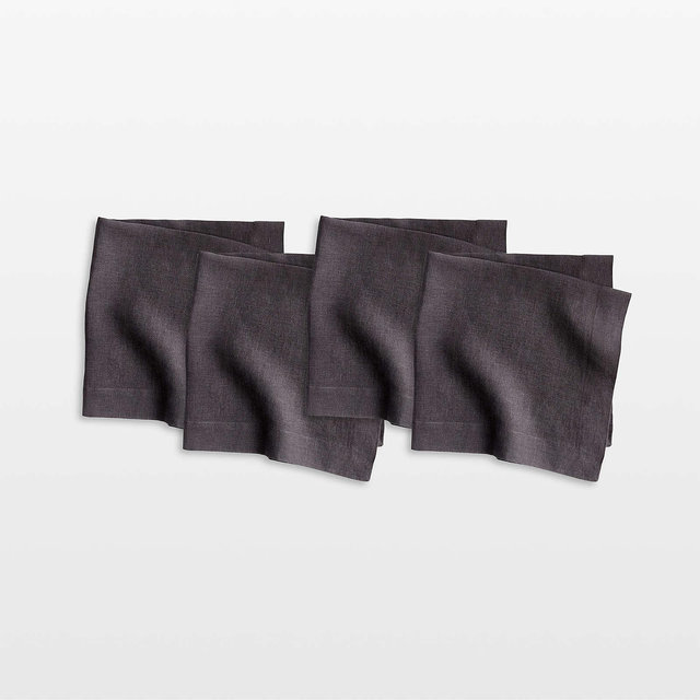 Marin Storm Grey European Flax ®-Certified Linen Napkin, Set of 4