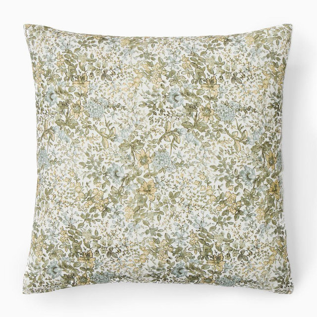 Frankie Floral Pillow Cover, 20x20, Green/Multi