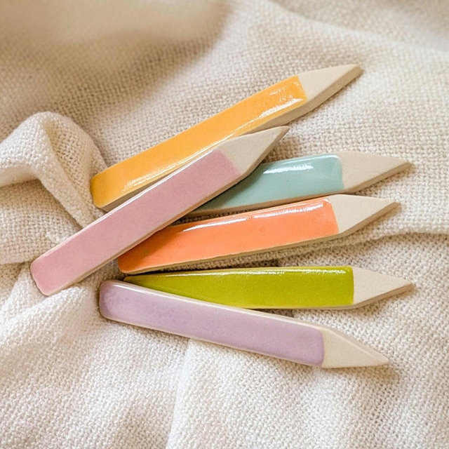 Colorful Ceramic Garden Markers: Reusable Outdoor Plant, Herb and Vegetable Stakes