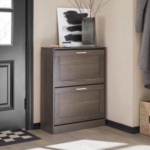 Shoe Storage Cabinet, 2 drawers, Mocha