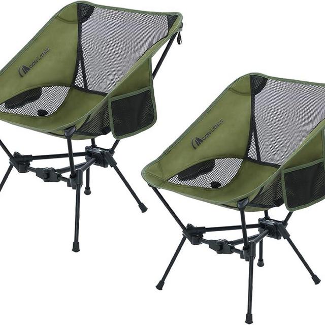 MOON LENCE Portable Camping Chair Backpacking Chair - The 4th Generation Ultralight Folding Chair - Compact, Lightweight Foldable Chairs for Hiking Mountaineering, Beach, 2 Pack