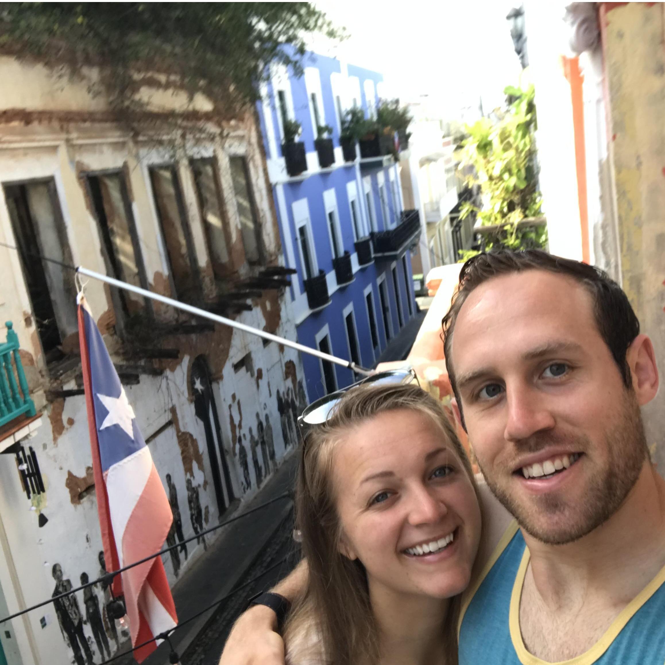 Right outside our AirBnB in San Juan, PR where we ate a year's worth of plantains and got really sun burnt