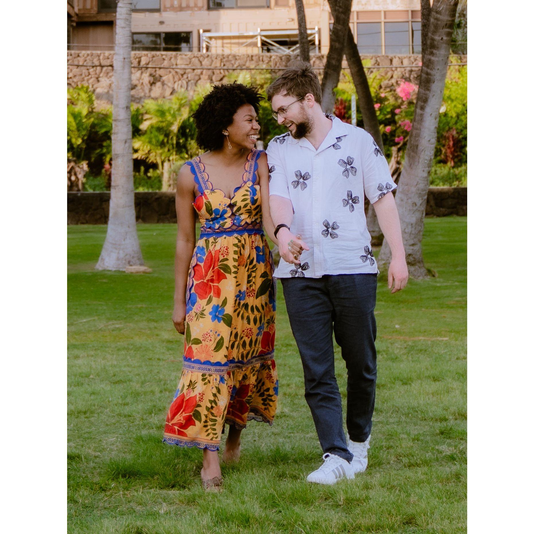 Just after Olivia said yes at Le'ahi Beach Park, HI.