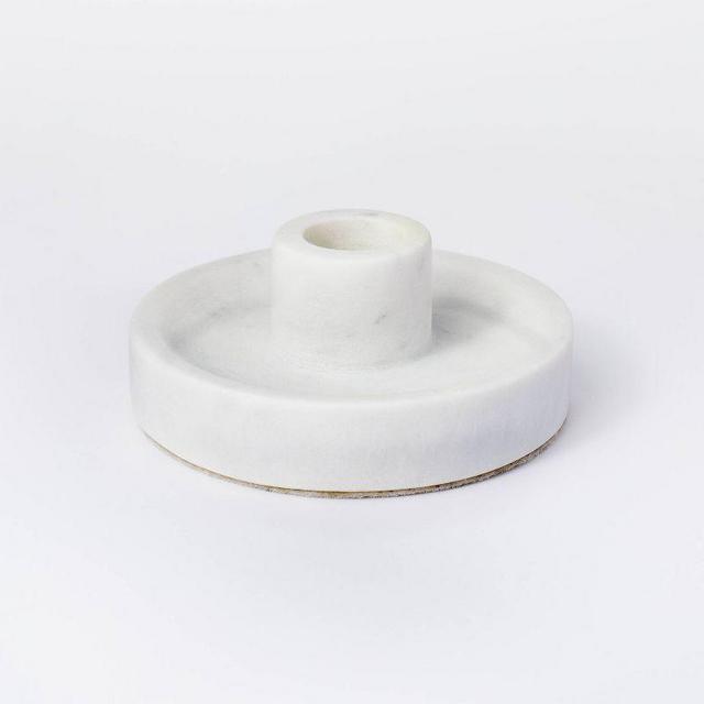 1.5" x 4" Marble Stone Taper Candle Holder White - Threshold™ designed with Studio McGee