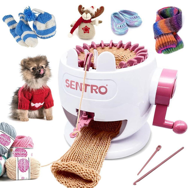 SENTRO Knitting Machine, 22 Needle Knitting Machines, Smart Knit Loom Machine, Circular Weaving Crochet Knitting Loom Machine Kit, DIY Knitting Crochet Machine for Adults and Kids ﻿