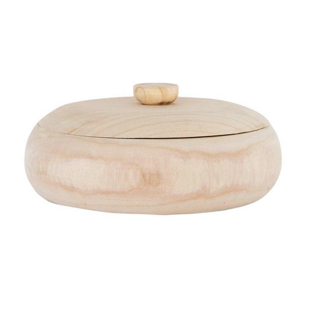 Lidded Natural Wood Container, McGee & Co