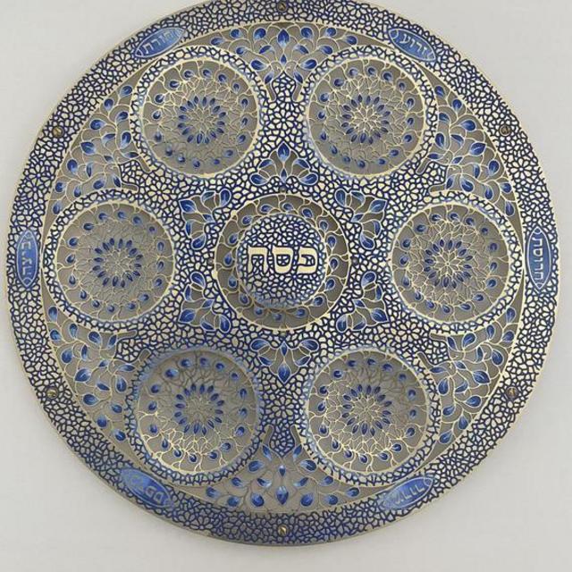 Seder Plate | Large Round Mosaic | Judaica | Hand Made in Israel | Passover | Jewish Holidays | Seder pesach