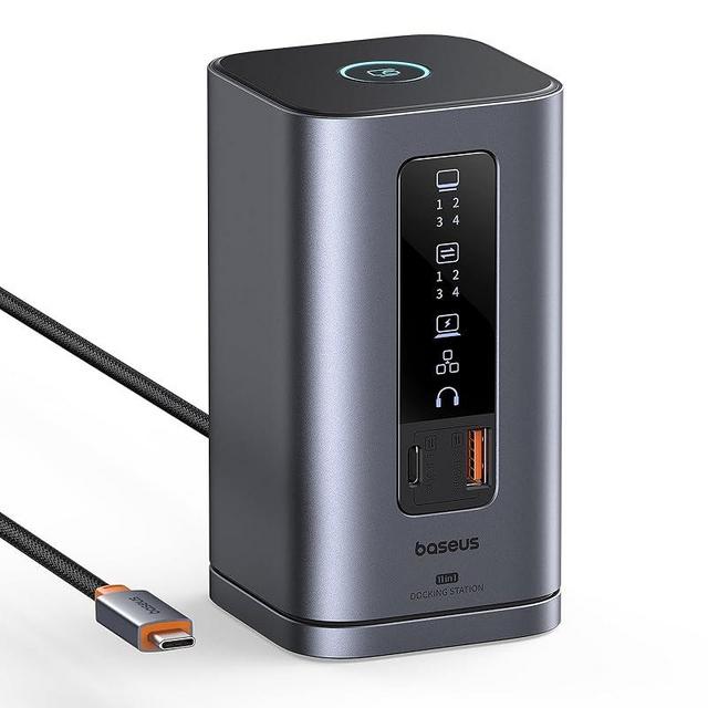 Baseus Docking Station, Spacemate(Win) 11 in 1, Triple Display, 4K HDMI and DP, 10Gbps USB A/C Ports, Gigabit Ethernet, 100W PD, Audio, Laptop Docking Station for Windows/Dell/HP/Lenovo/Asus/Acer/Mac