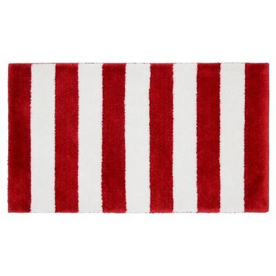 Beach Stripe Bath Rug - Crimson Red/White - (21"x34")- Garland Rug