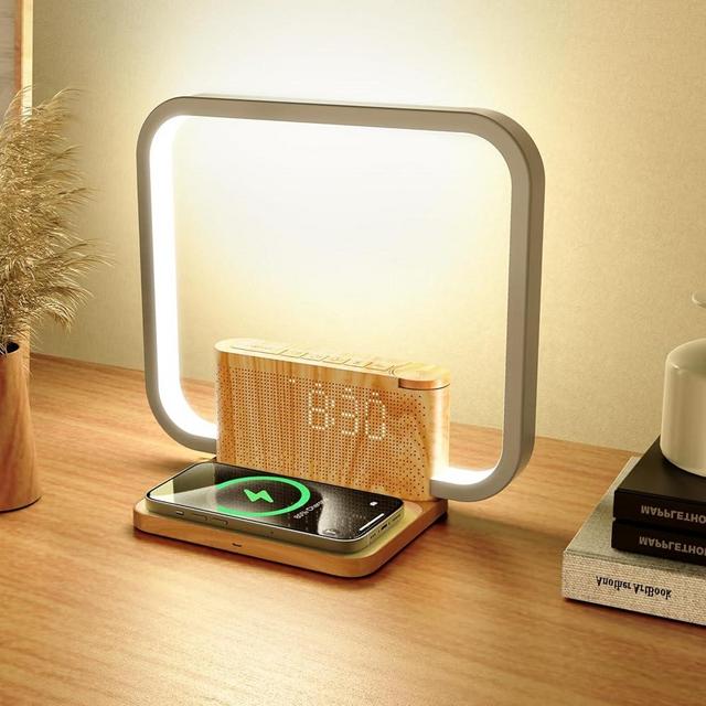 Toiysyy Sunrise Alarm Clock for Heavy Sleepers with Wireless Charger, Wake Up Light, Sleep Aid with 10 Nature Sounds for Bedroom, White Noise Sound Machine for Adults, 3 Way Dimmable Touch Table Lamp