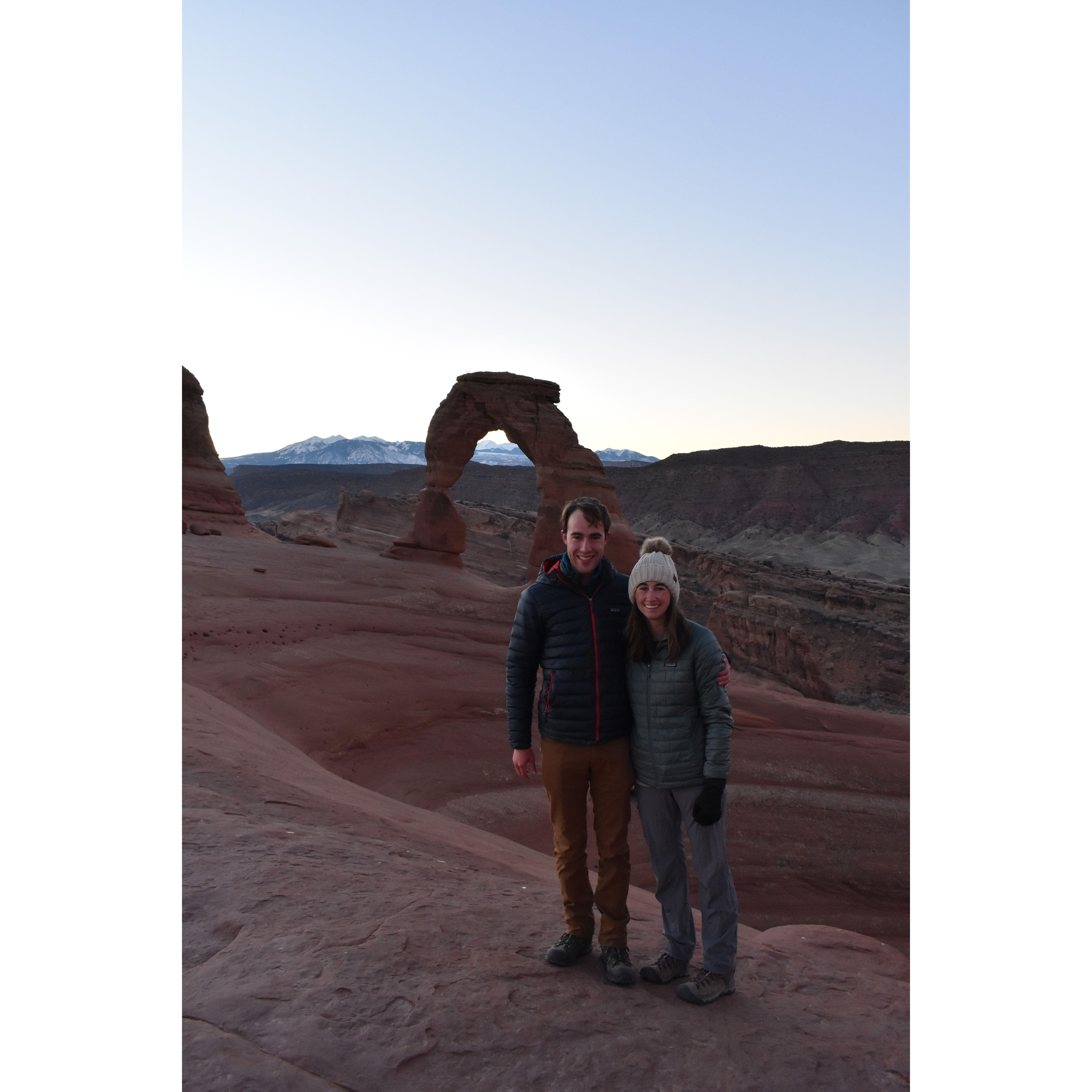 Arches NP where we watched a wedding get overtaken by 8th graders on a field trip