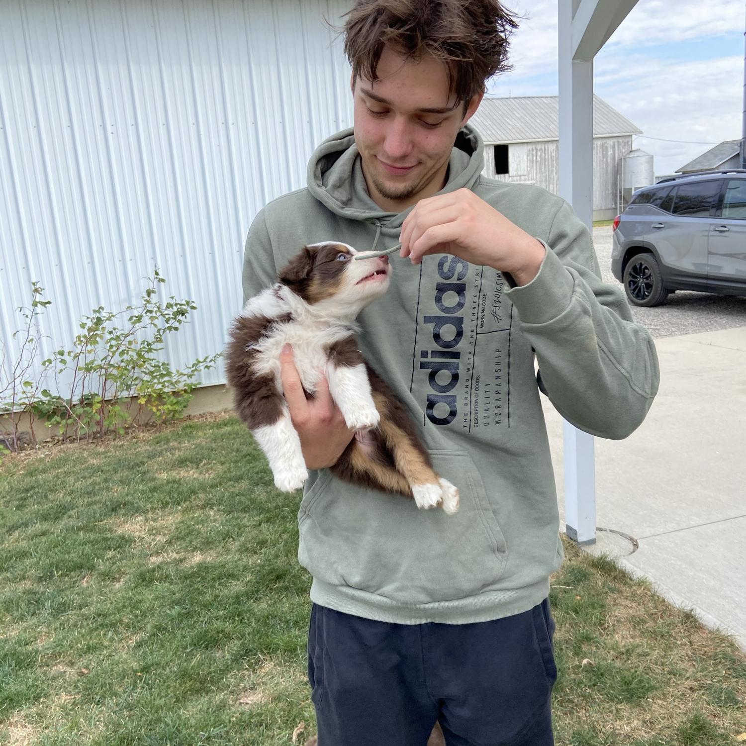 Matt meeting Milo for the first time