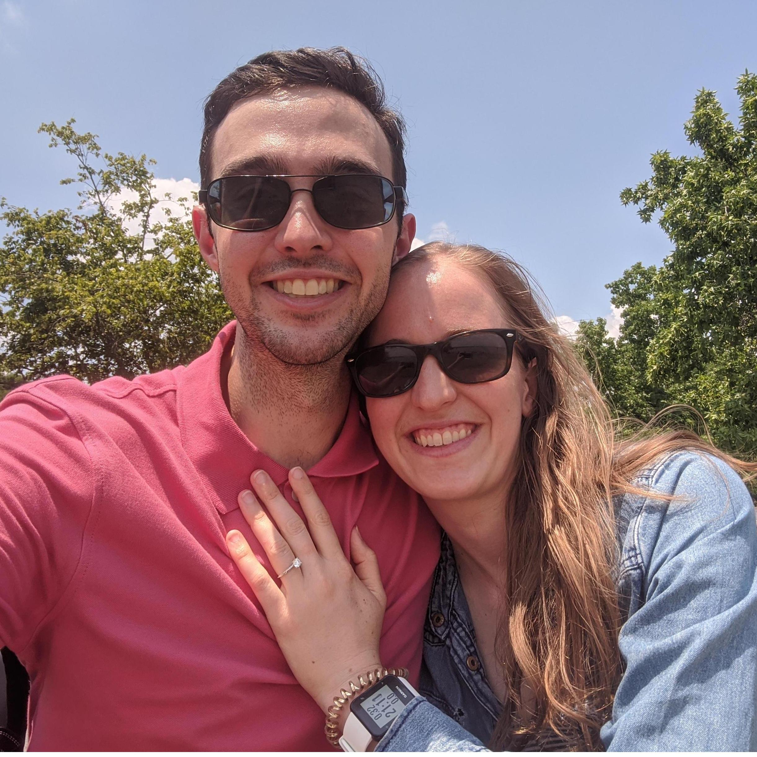Only minutes after I asked Jessica to marry me at Founders Park in Alexandria. Not quite the glamour of the National Mall or Lincoln Memorial, but memorable nonetheless. - Will