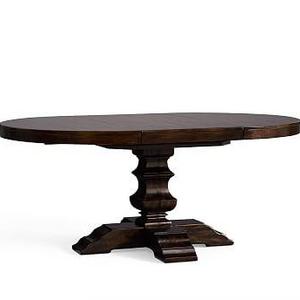 Banks Extending Pedestal Dining Table, Medium, Alfresco Brown finish