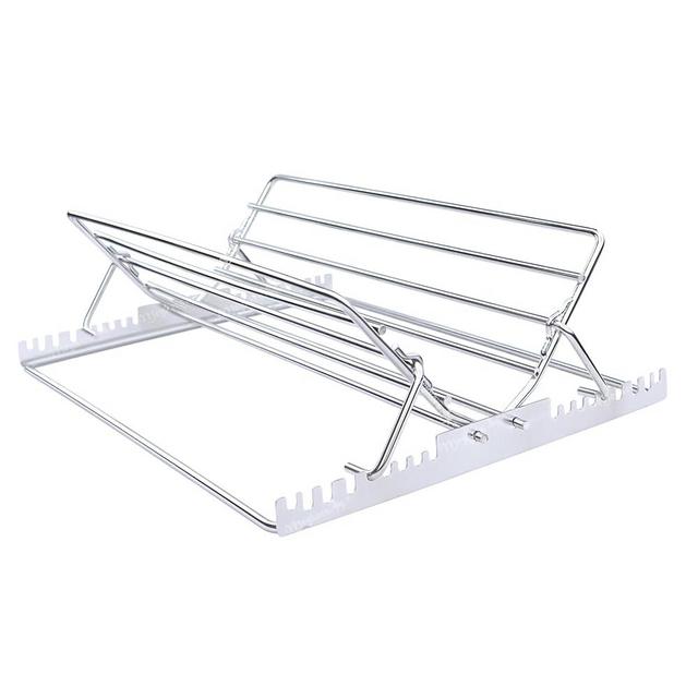 Meykers Roasting Rack Insert | Adjustable Turkey Rack for Roasting Pan | for 9x13 Pan Oven Use | Made of 304 Stainless Steel | Dishwasher Safe