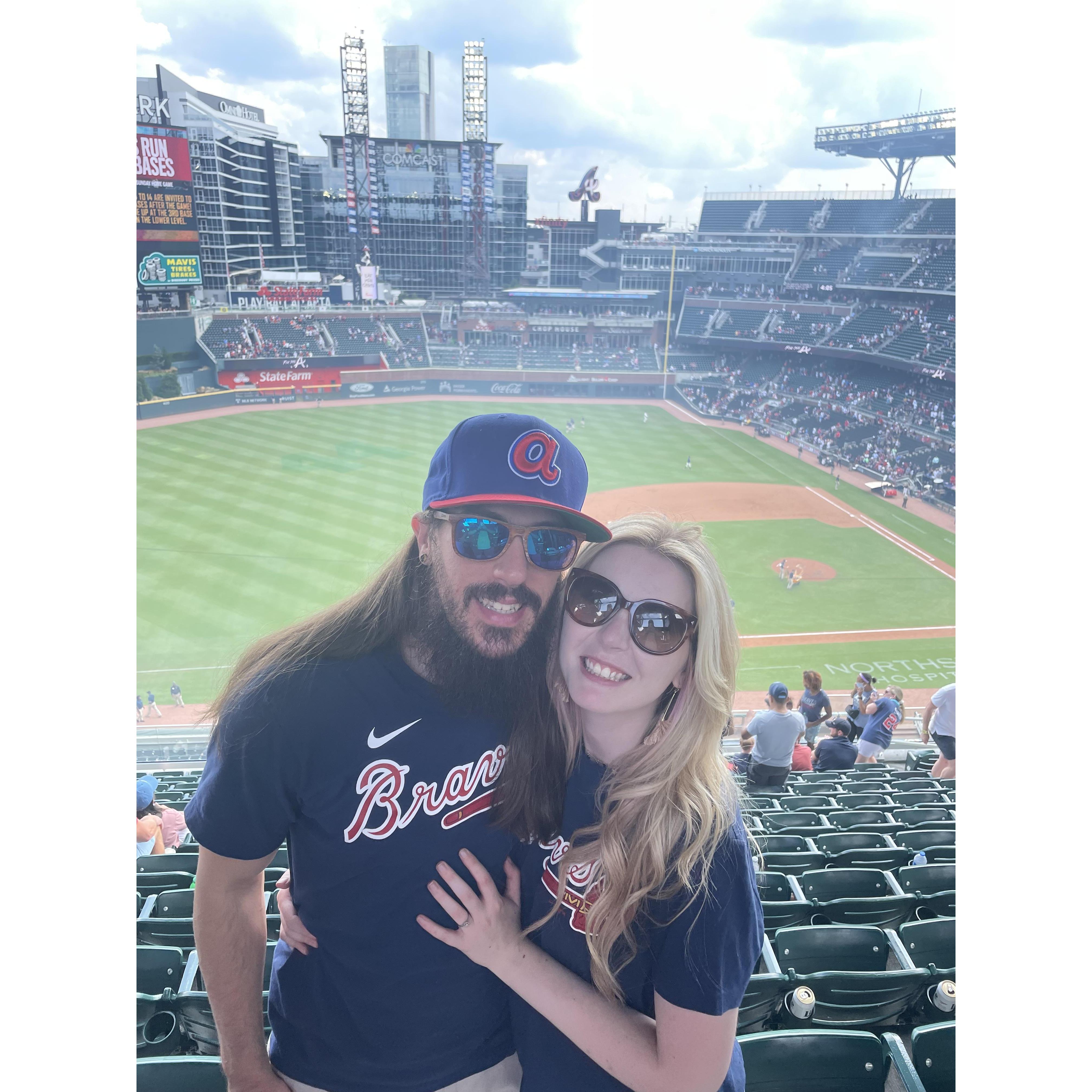 Our first Braves game together, when he saw how much of a die-hard fan I was!