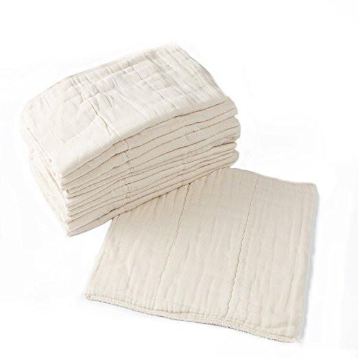 Premium Cotton Cloth Diapers — 12-PACK