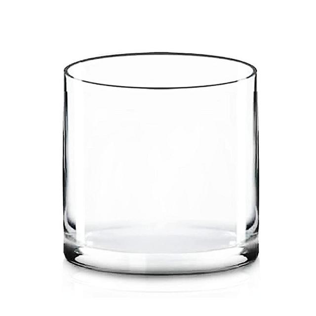 CYS Excel Glass Cylinder Flower Vase (H:6" D:7") | Multiple Size Choices Glass Vase Centerpieces | Hurricane Floating Candle Holder Vase
