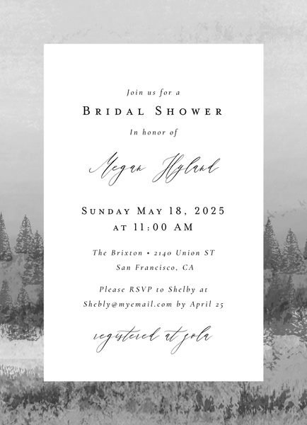 Rockford Portrait | Charcoal | Zola Wedding & Bridal Shower Invitations