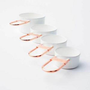 Uncommon James Copper and White Measuring Cups