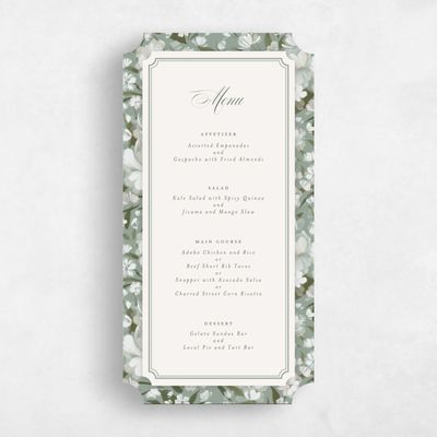 Green Ticket Wedding Menu - Annika