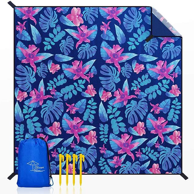 OCOOPA Beach Blanket Sandproof, 10'X 9' Extra Large, Soft and Durable Material, Sand Free Waterproof, Light Weight and Portable, Perfect for Travel Camping, Beach Vocation, Nile Garden