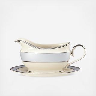 Blue Frost Sauce Boat & Stand