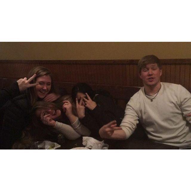 The first night we met while surrounded with friends.