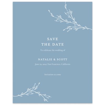 Blue Elegant Wedding Digital Save the Date - Normandy Classic