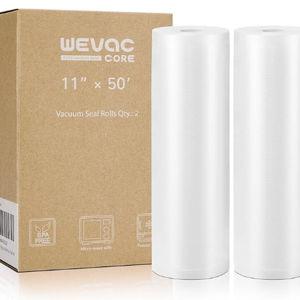 Wevac Vacuum Sealer Bags 11x50 Rolls 2 pack for Food Saver, Seal a Meal, Weston. Commercial Grade, BPA Free, Heavy Duty, Great for vac storage, Meal Prep or Sous Vide