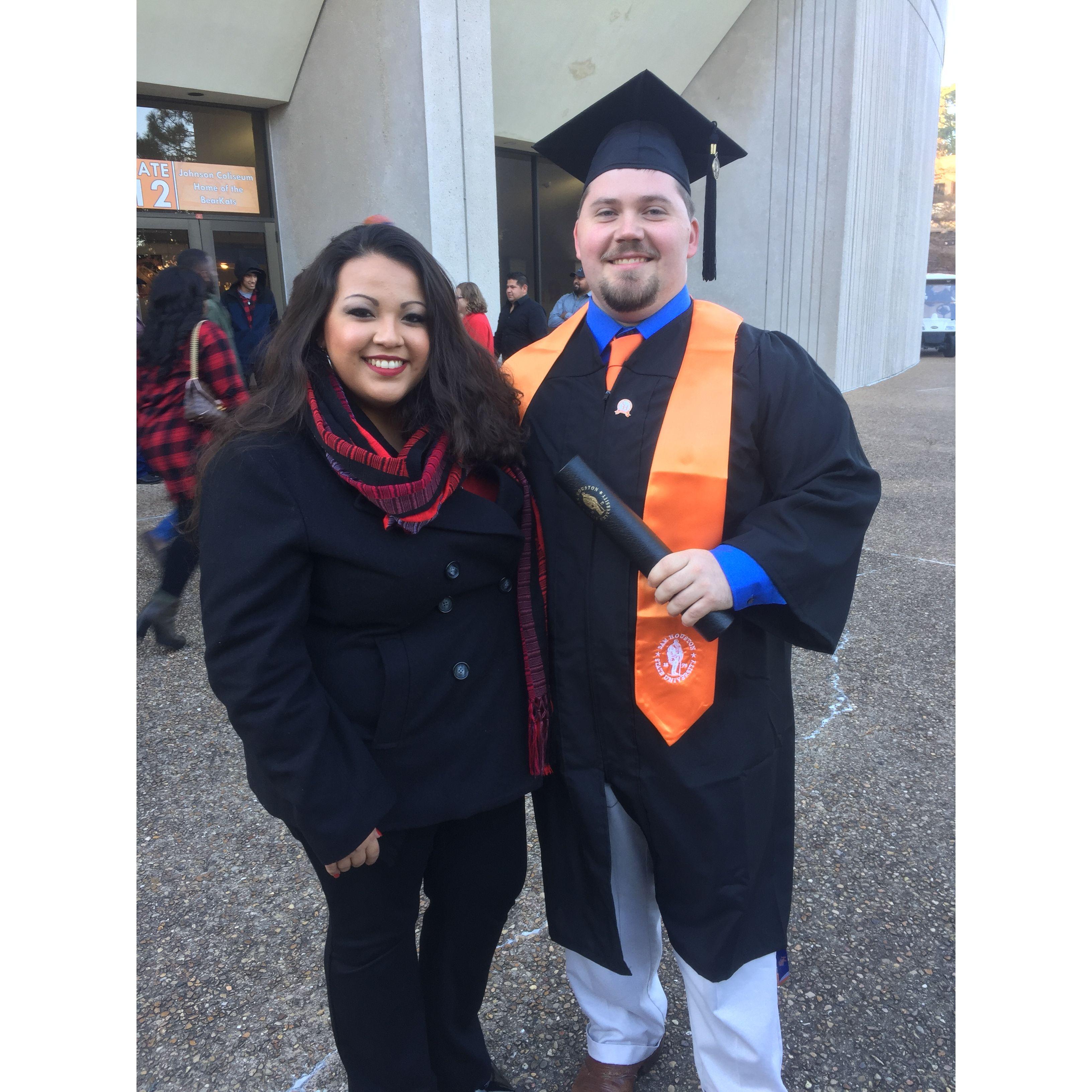Travis's college graduation