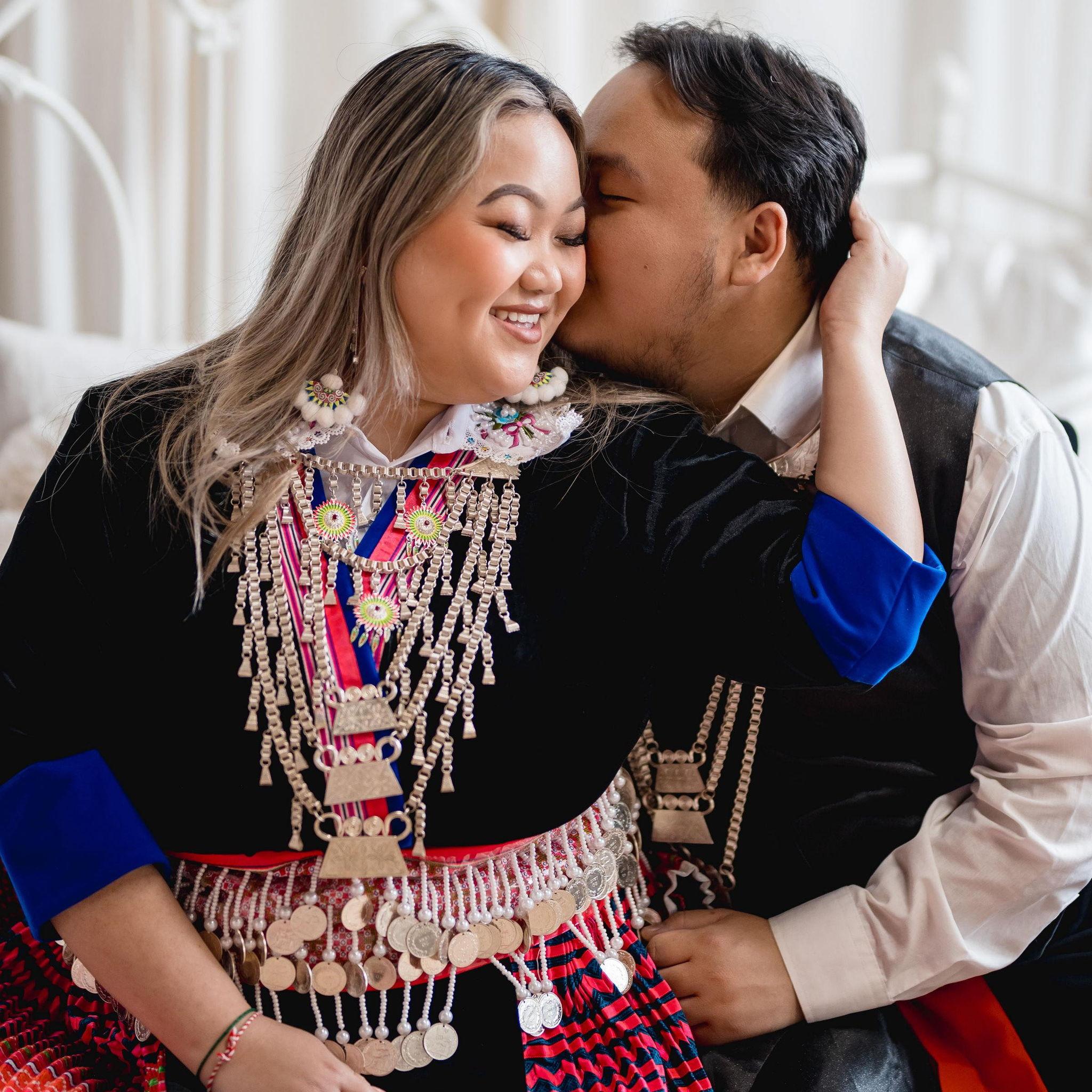 Monica's first Hmoob Leeg Outfit- bought by her MIL