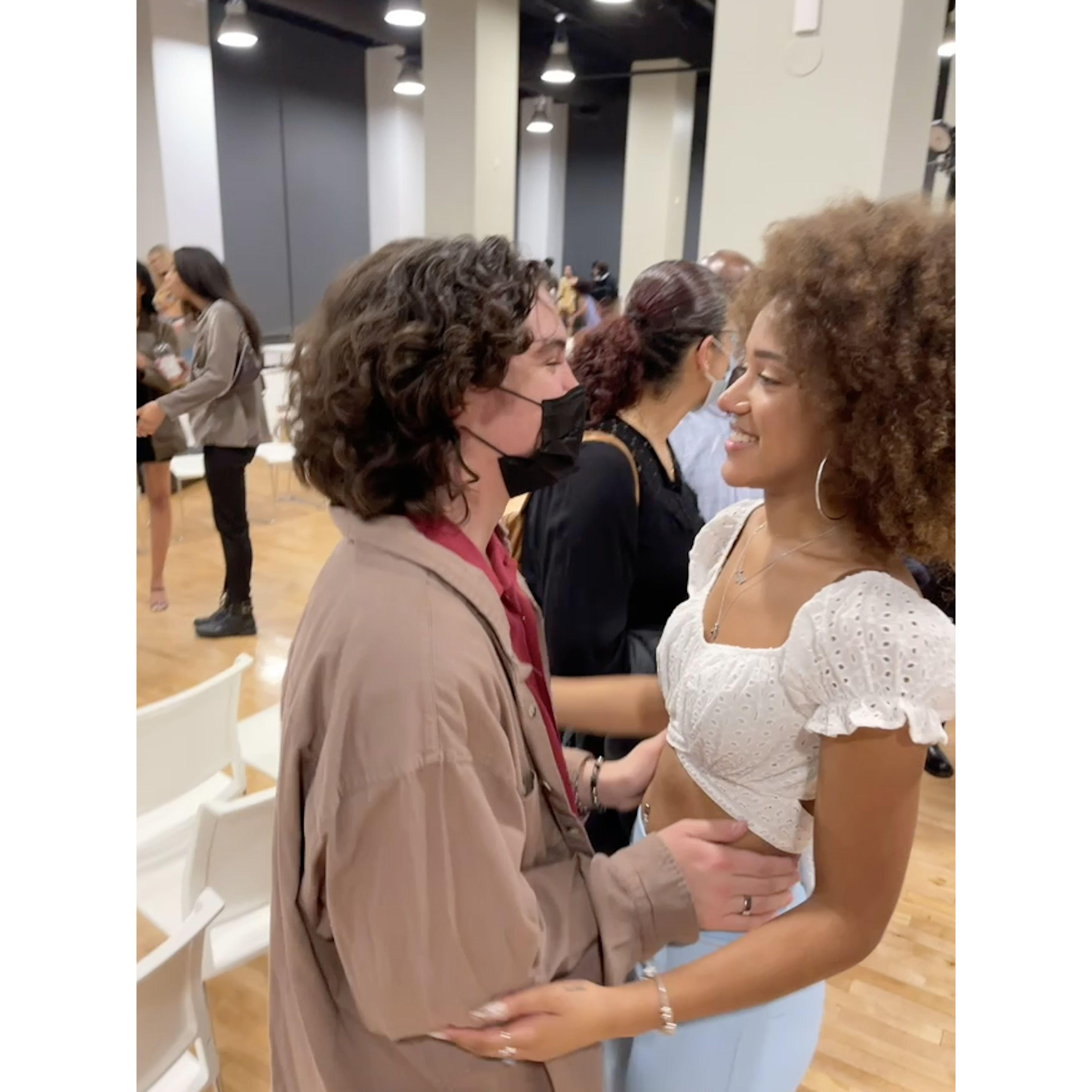 Us at Anyce’s first fashion show.