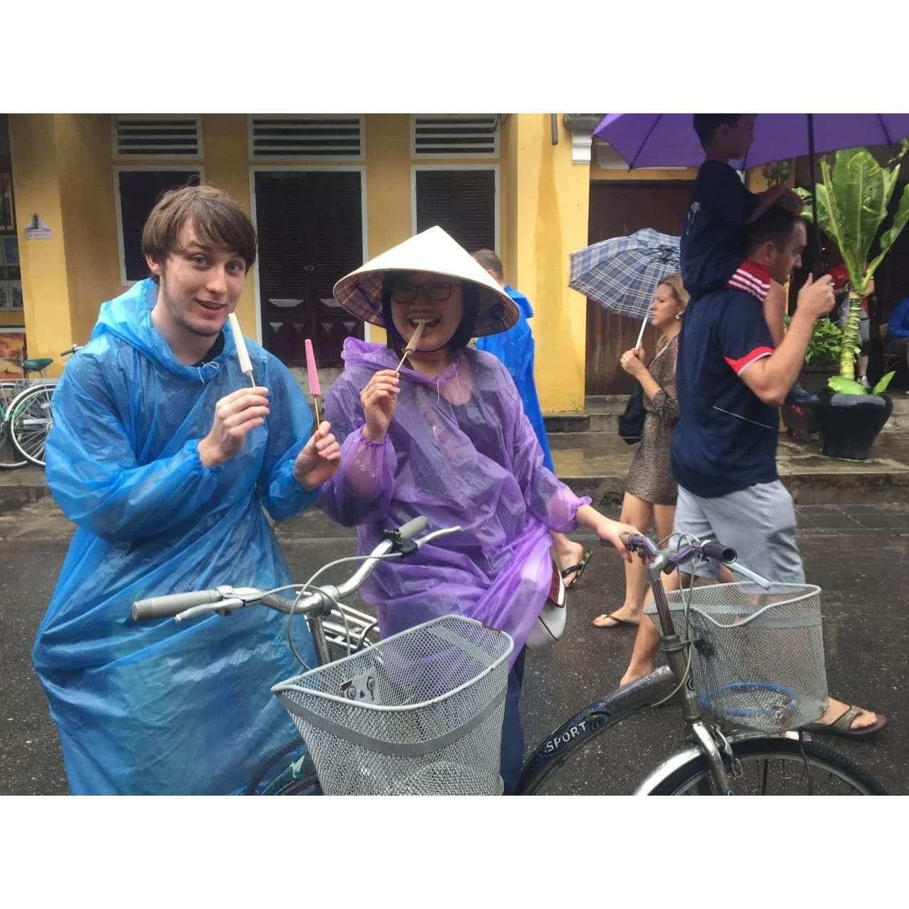 Our trip to central Viet Nam - we biked in the rain around the old city (December 2014 - Hoi An, Viet Nam).
