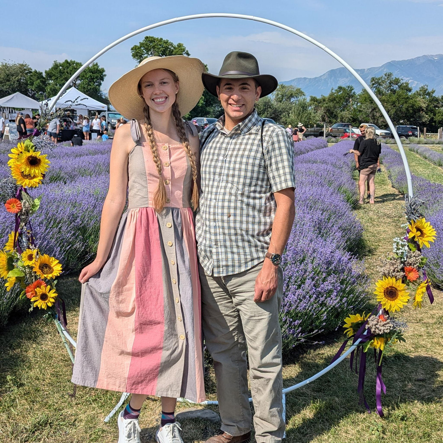 Lavender Festival in Logan. Nathaniel got a new hat! Val sewed her own dress!
