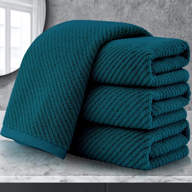 VOOVA & MOVAS Bathroom Hand Towels - 4PC Large 18" x 28", 100% Cotton | Lightweight | Thick | Quick Dry | Soft | Absorbent, Hand Towels for Bathroom, Dorm Room Essentials, Turquoise