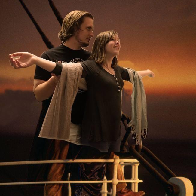 One of our first photos together...of course we had to Photoshop ourselves onto the Titanic!