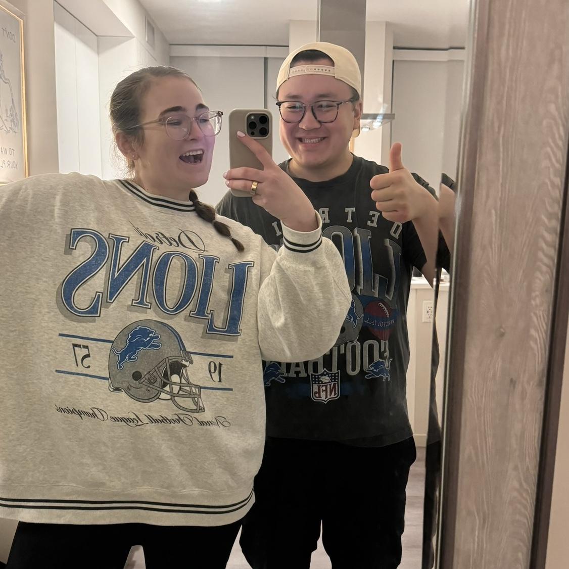 January 2025: Emily slowly got Matt to become a Lions fan