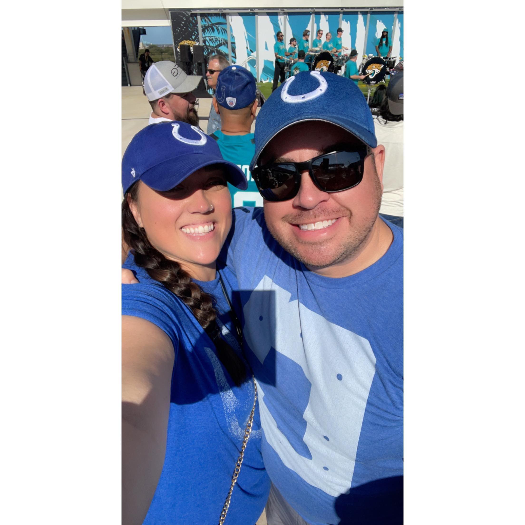 Jags/Colts game. Once betrothed I found it necessary to support Xen's team.