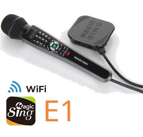 New MagicSing E-1 Smart Home Karaoke System Microphone Stream 10,000+ English/American Songs · Requires WiFi · Free 12-Month Subscription Code for Tagalog Hindi Korean Spanish Russian